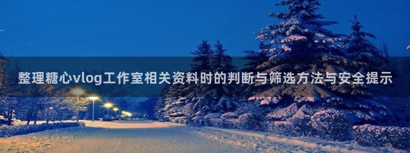 糖心vlog极品女神在线：整理糖心vlog工作室相关资料时的判断与筛选方法与安全提示